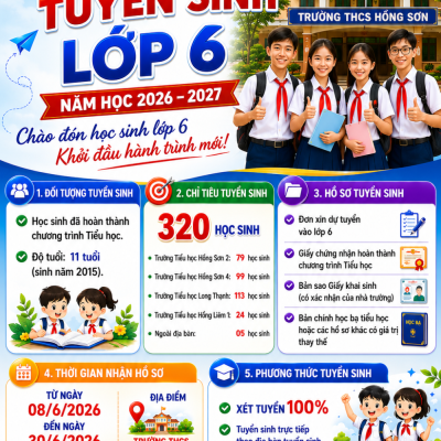 Thông báo Kế hoạch tuyển sinh lớp 6, năm học 2026-2027