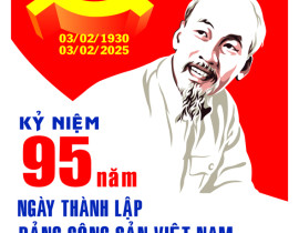 Tranh tuyên truyền 95 năm ngày thành lập ĐCS Việt Nam (03/02/1930-03/02/2025)